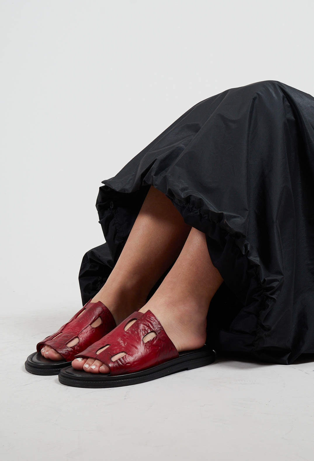 Cora Slip On Sandals in Red