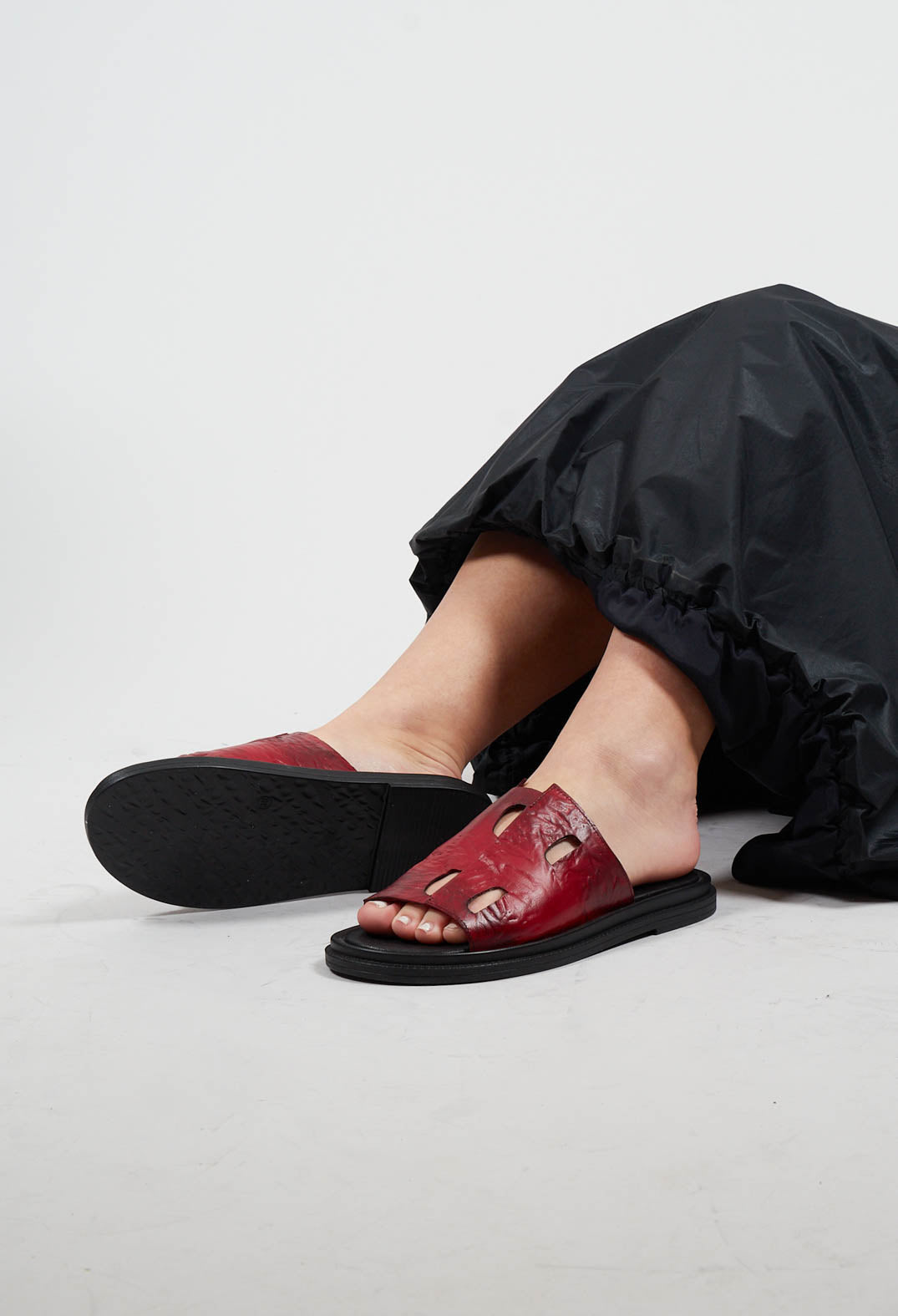 Cora Slip On Sandals in Red