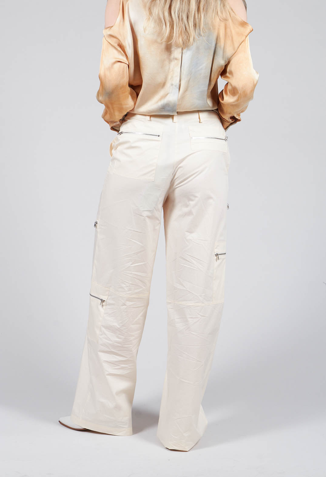 Cotton Cargo Trousers in Latte