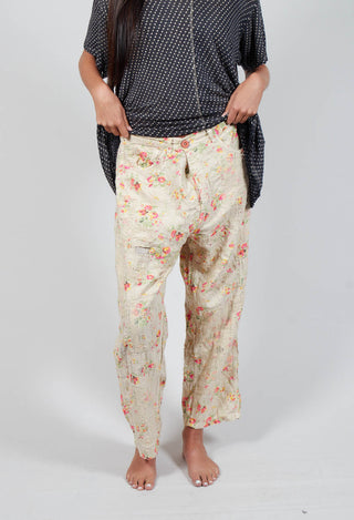 Cotton Linen Miner Pants in Circus Rose