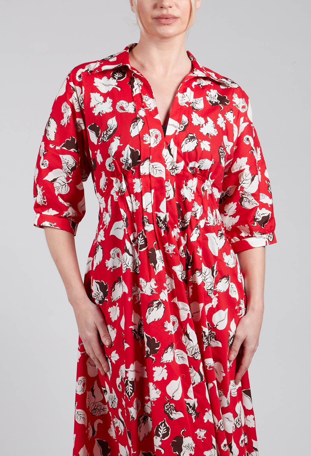 Cotton Midi Dress in Squirrel