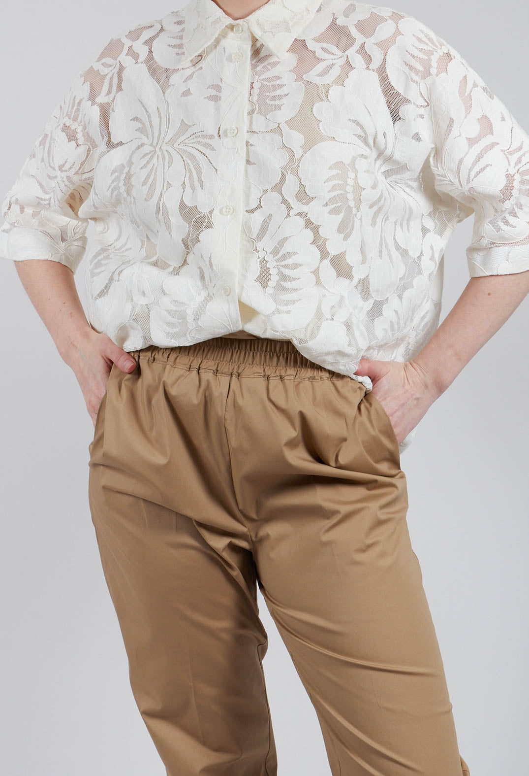 Cotton Poplin Joggers in Varadero