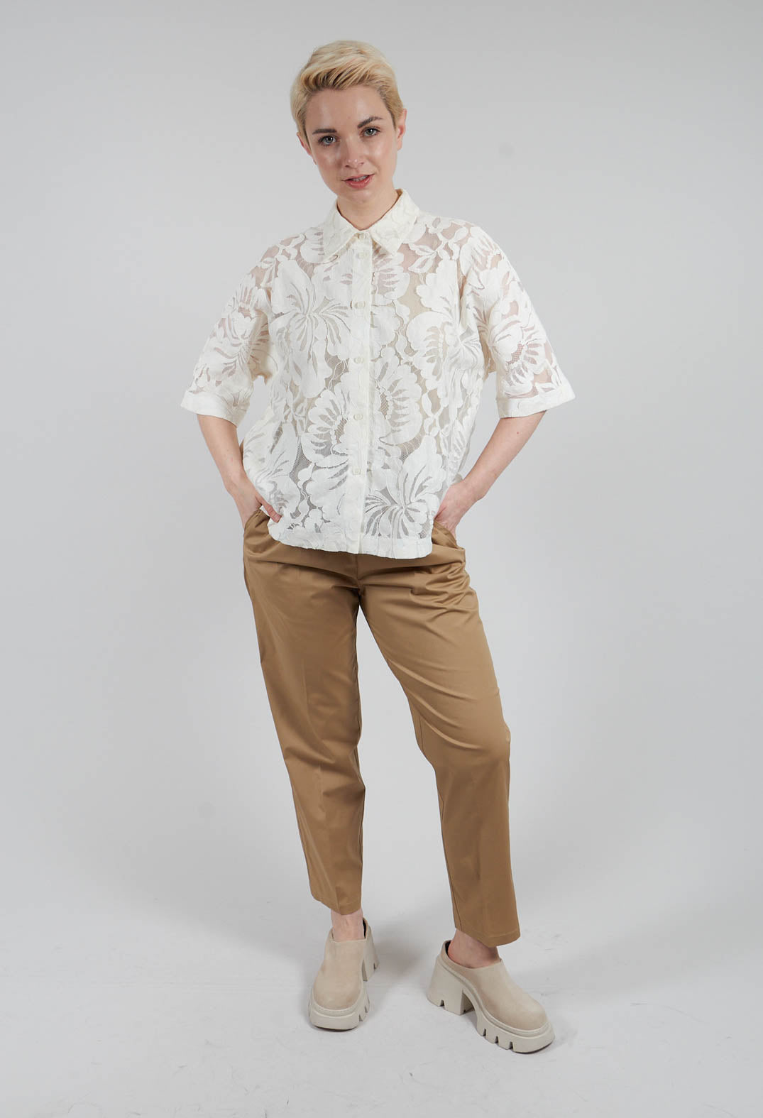 Cotton Poplin Joggers in Varadero