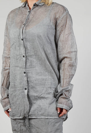 Cotton Sheer Blouse in C.Coal 70% Cloud