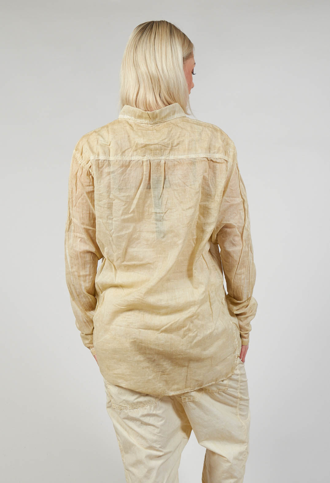 Cotton Sheer Blouse in Wax Cloud