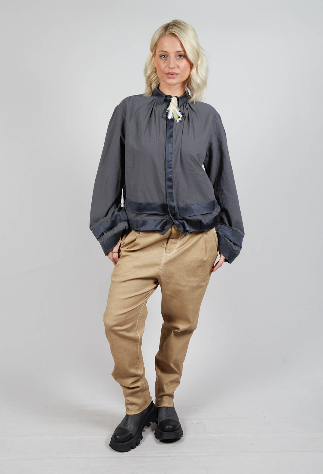 Cotton Shirt in Anthracite