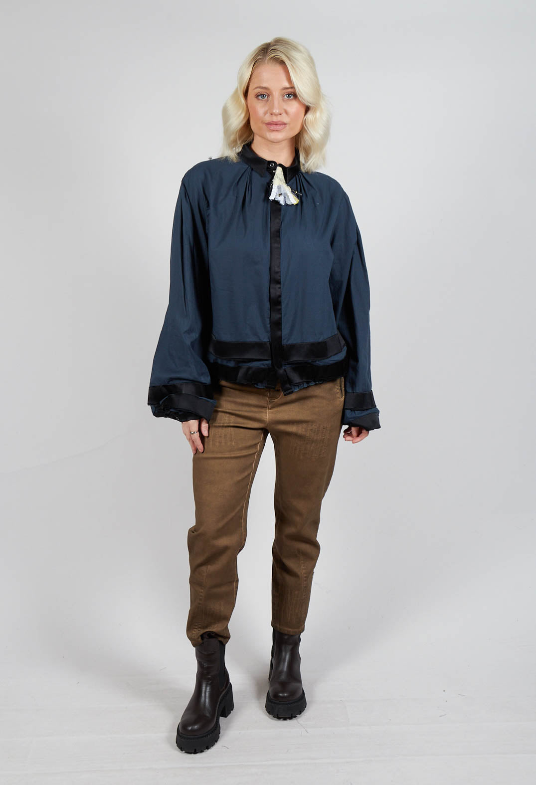 Cotton Shirt in Navy