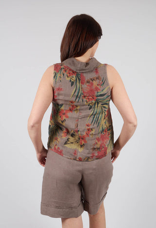 Cowl Neck Sleeveless Top in Fango