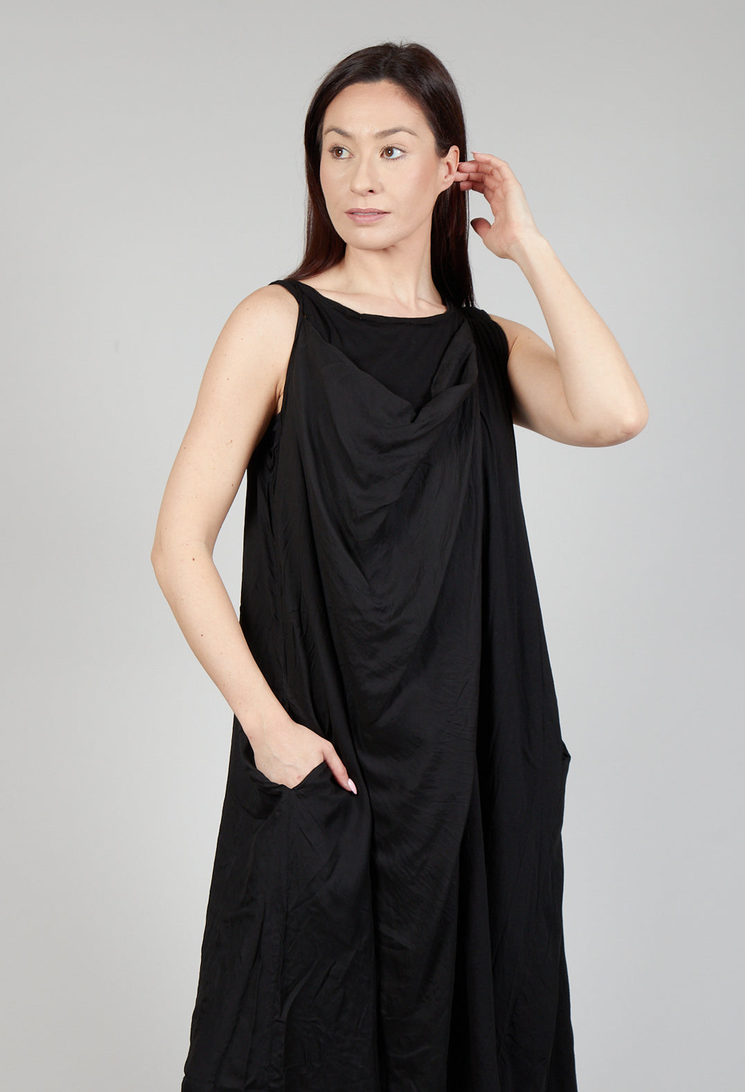 Cowl Neckline Dress in Black
