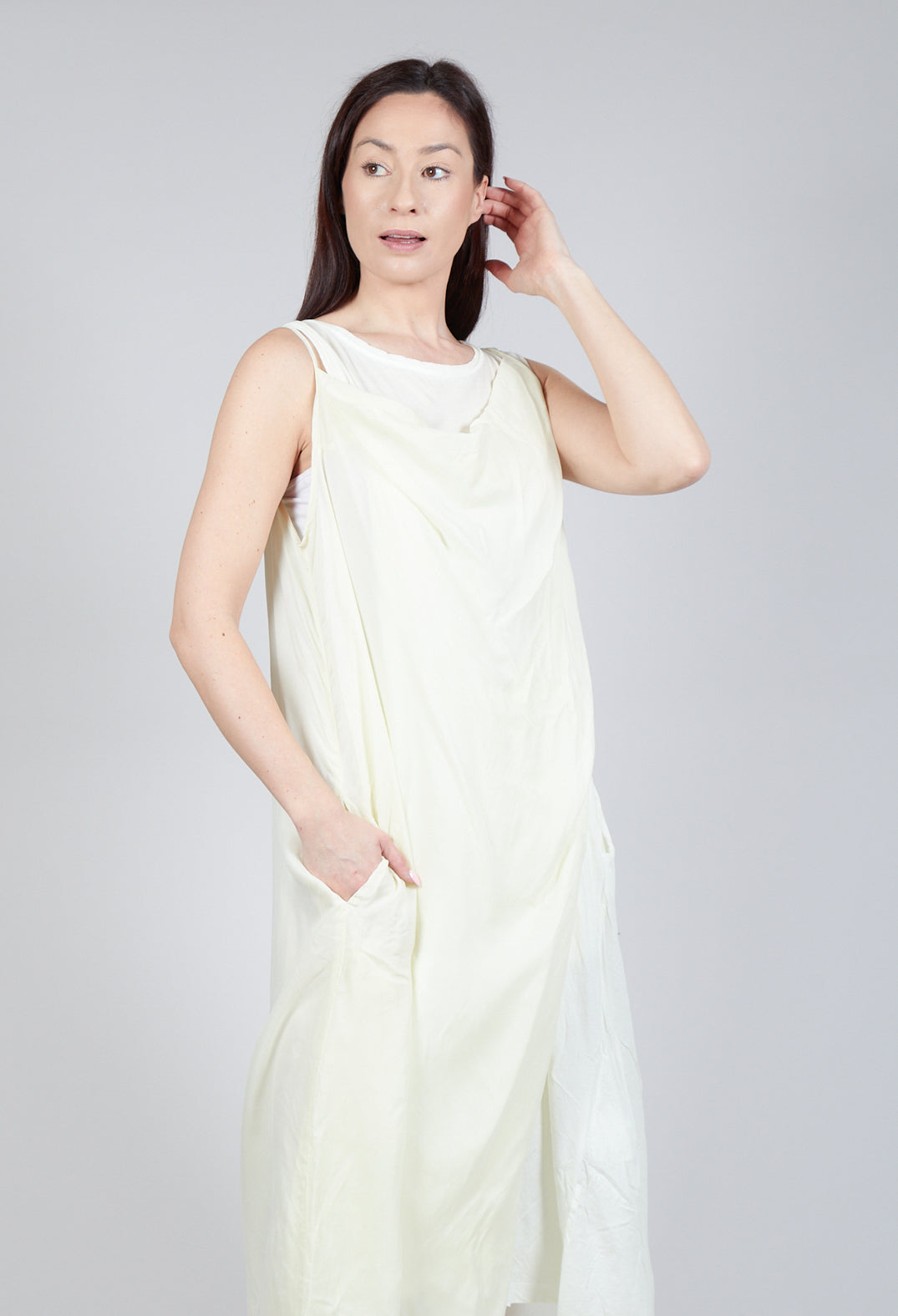 Cowl Neckline Dress in Lily 10% Cloud