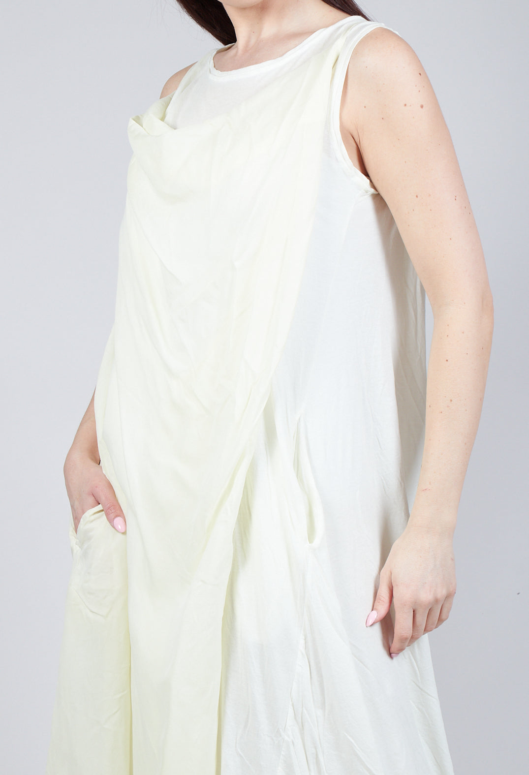 Cowl Neckline Dress in Lily 10% Cloud