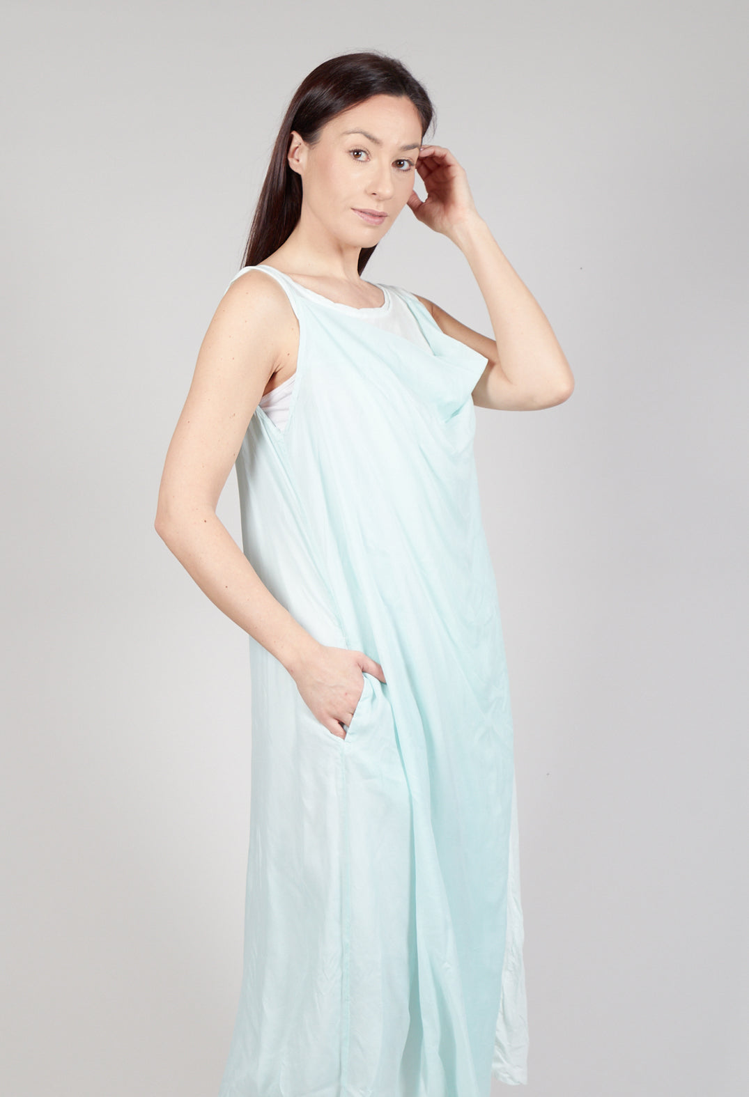 Cowl Neckline Dress in Tulip 10% Cloud