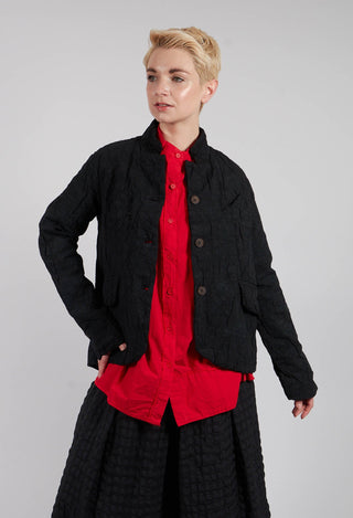 Crinkle Fabric Jacket in Black