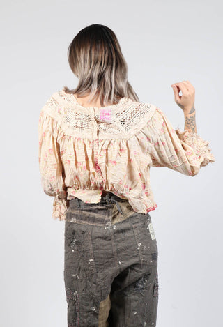 Croches Yoke Keira Blouse in Eden Rose
