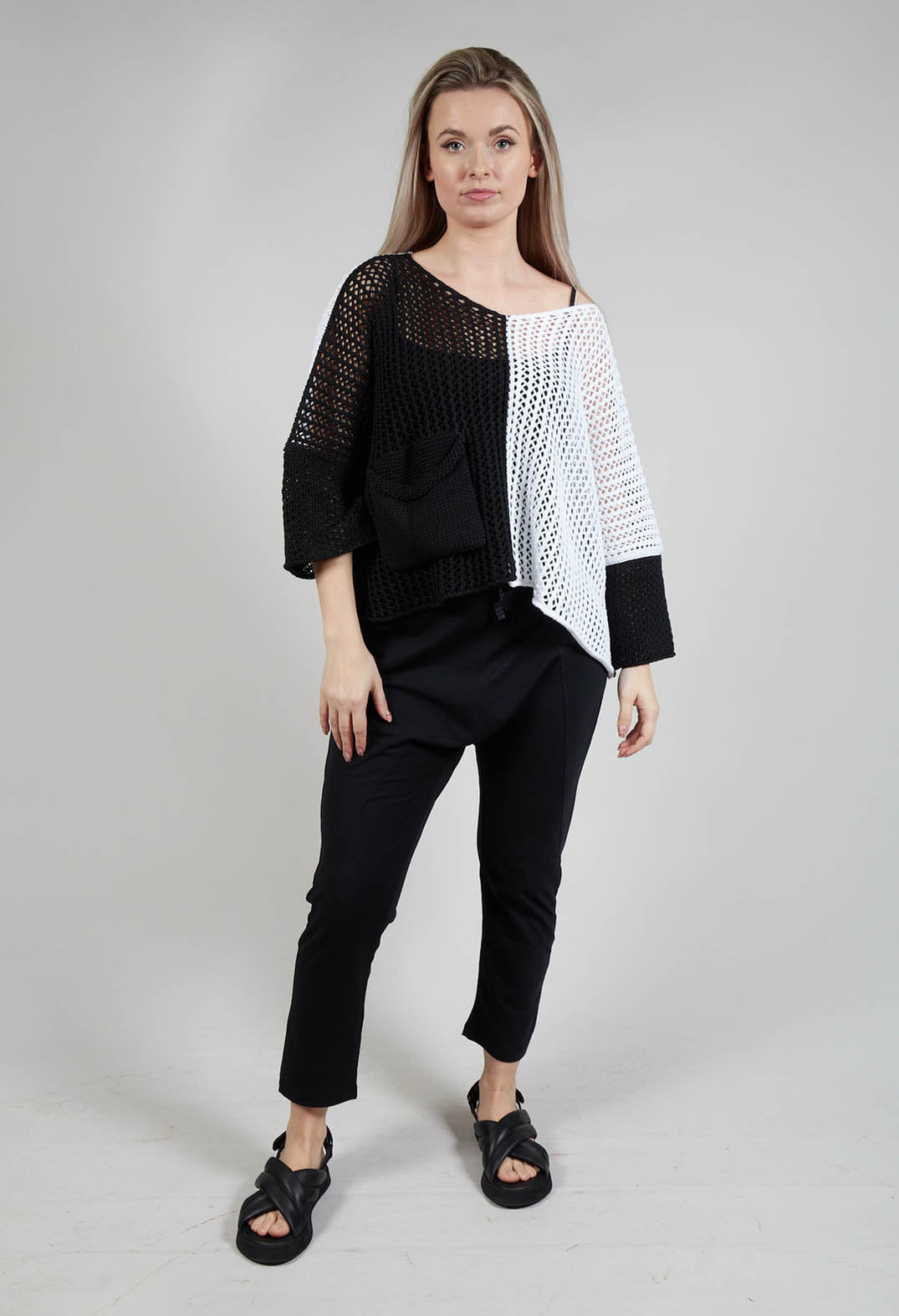 Crocheted Top in Black and White
