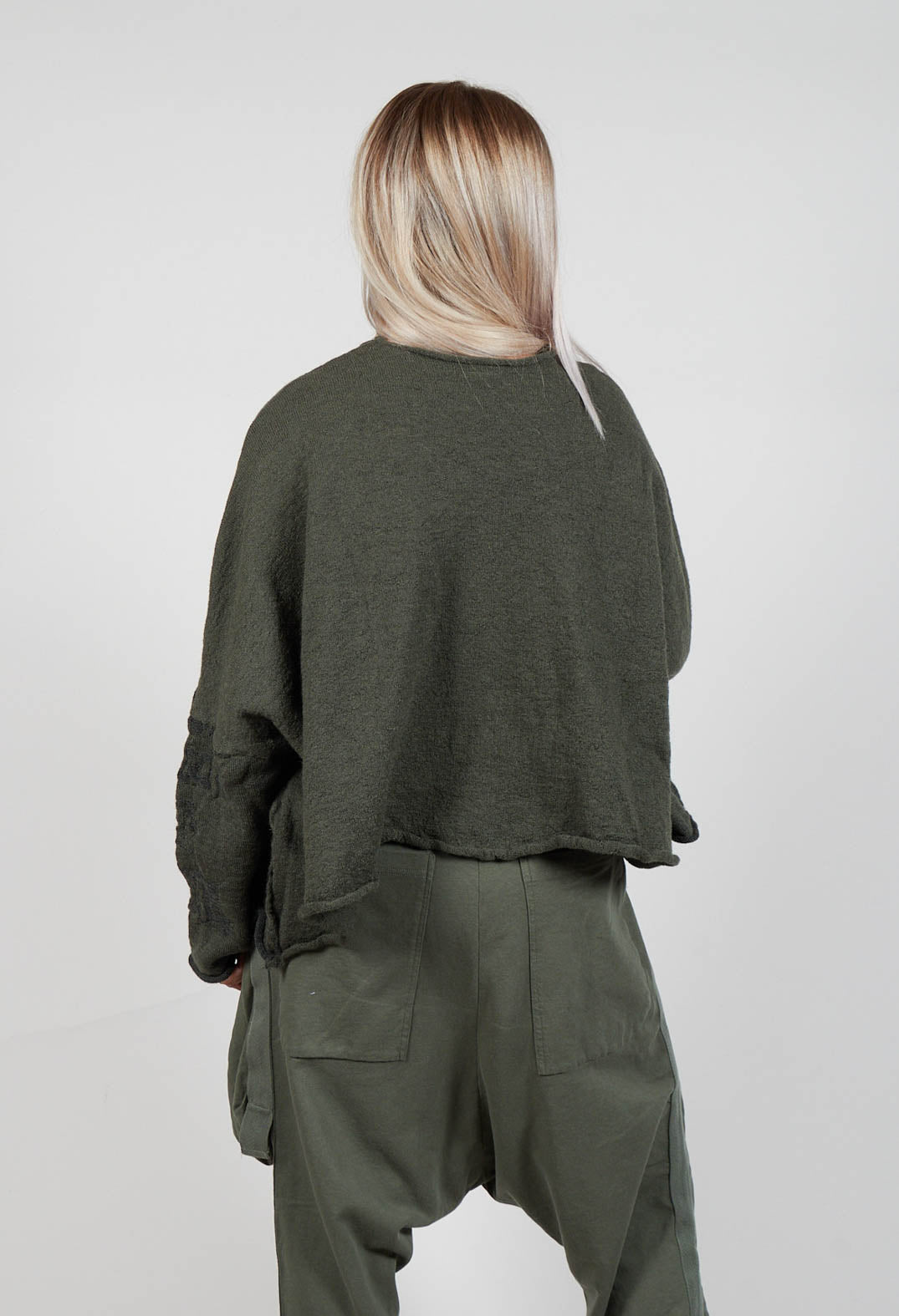 Cropped Boxy Jumper in Camp Jacquard Olivia May