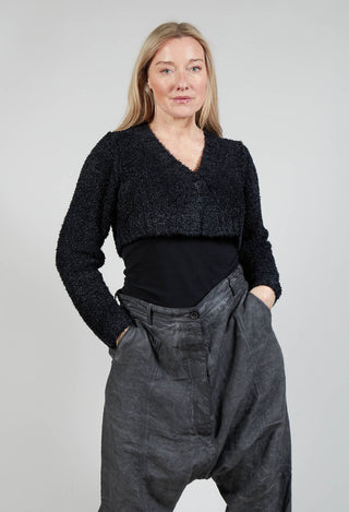 Cropped Cardigan in Black
