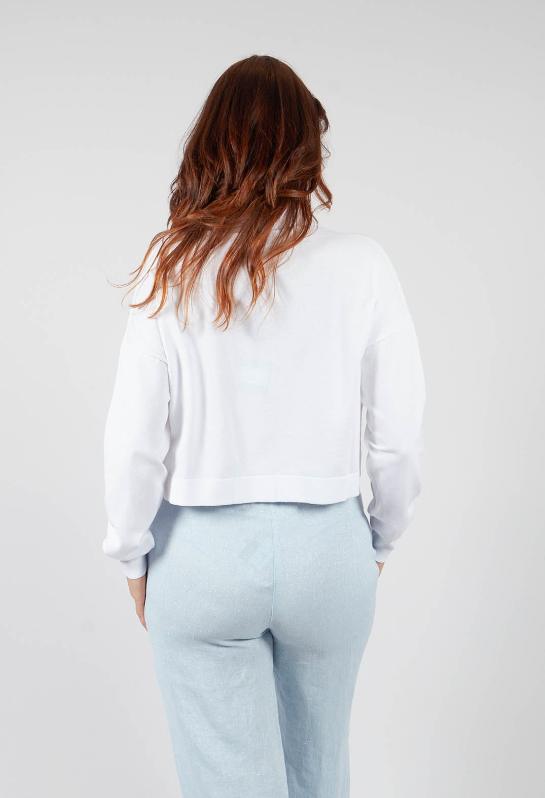 Cropped Cardigan in White
