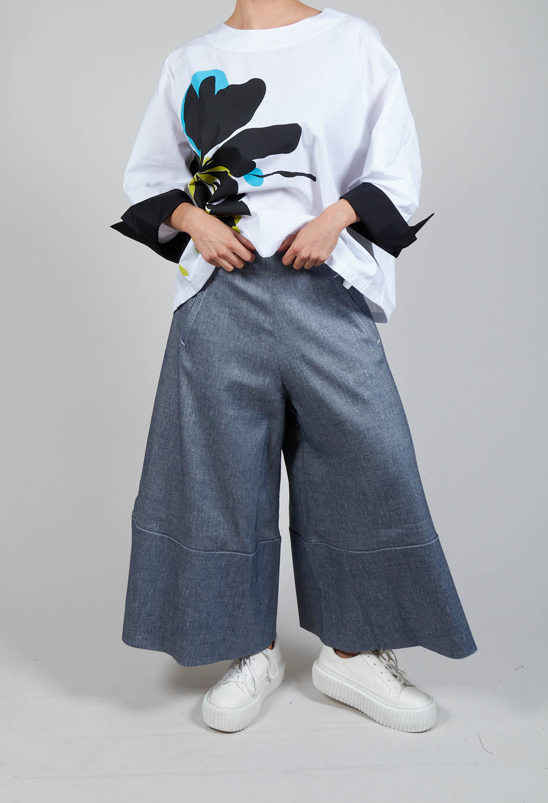 Cropped Culottes in Original Indigo