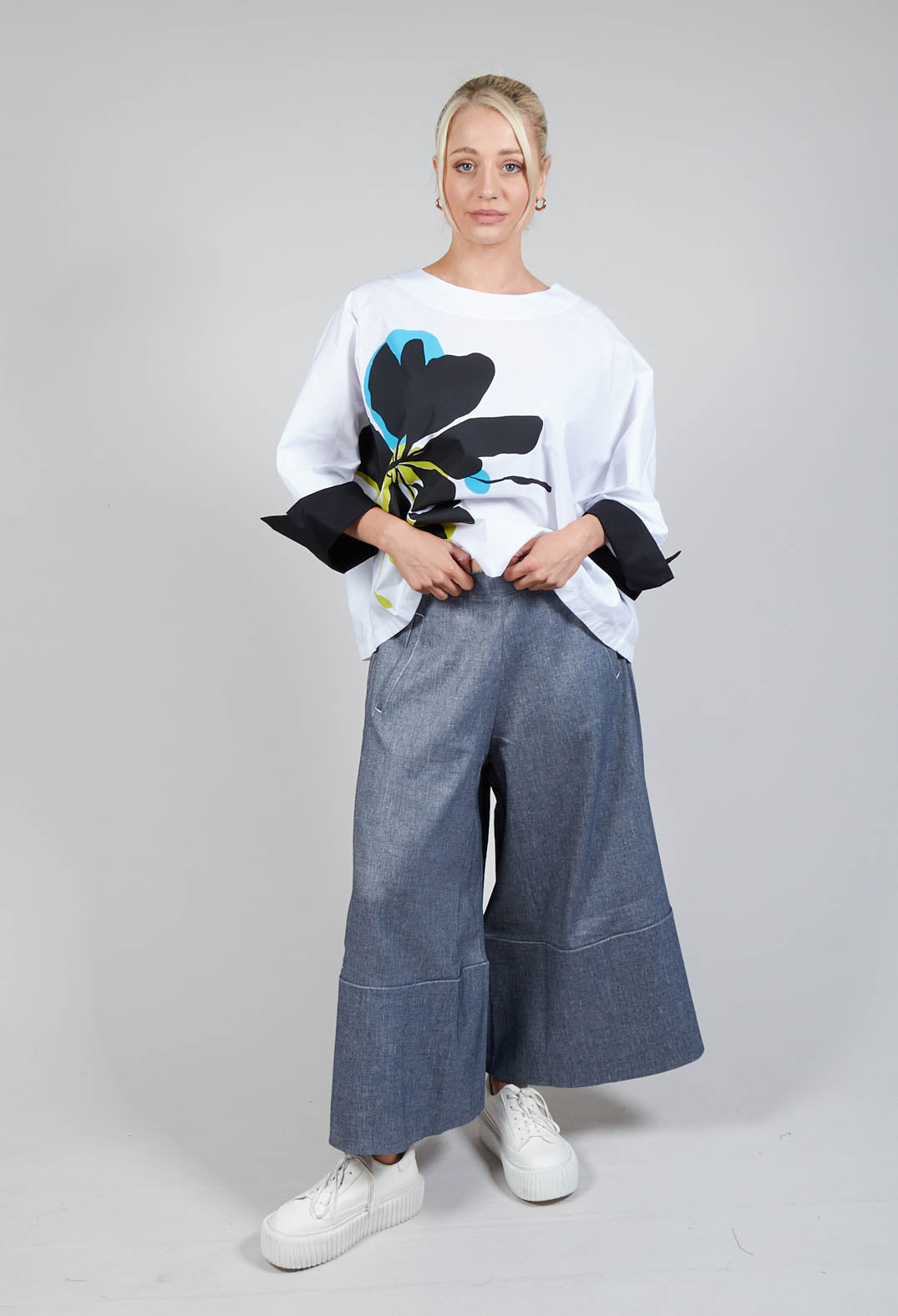 Cropped Culottes in Original Indigo