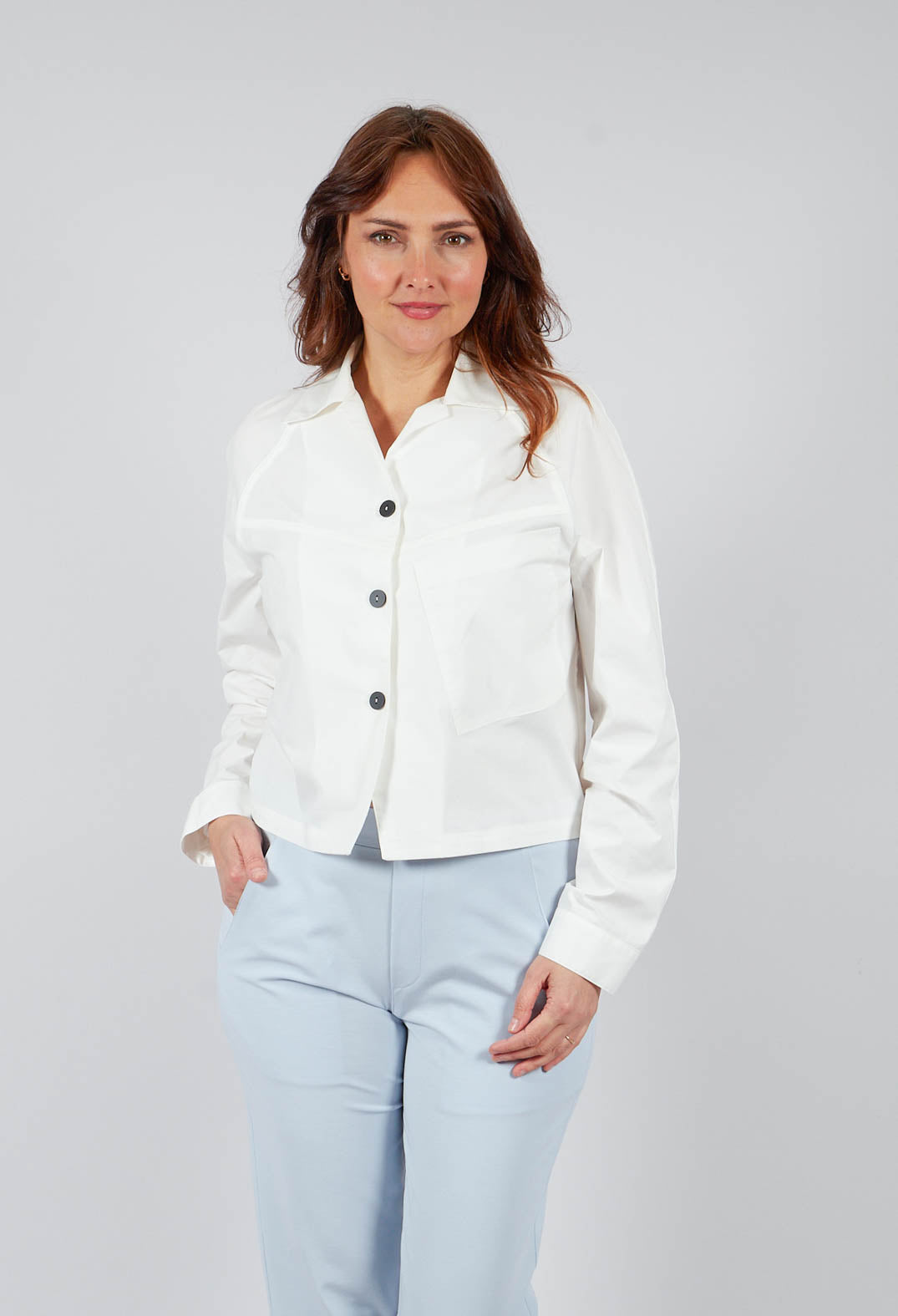 Cropped Jacket in Off White