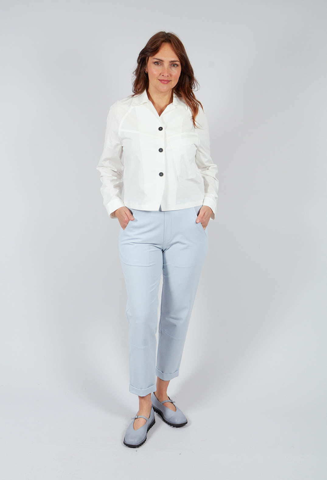Cropped Jacket in Off White