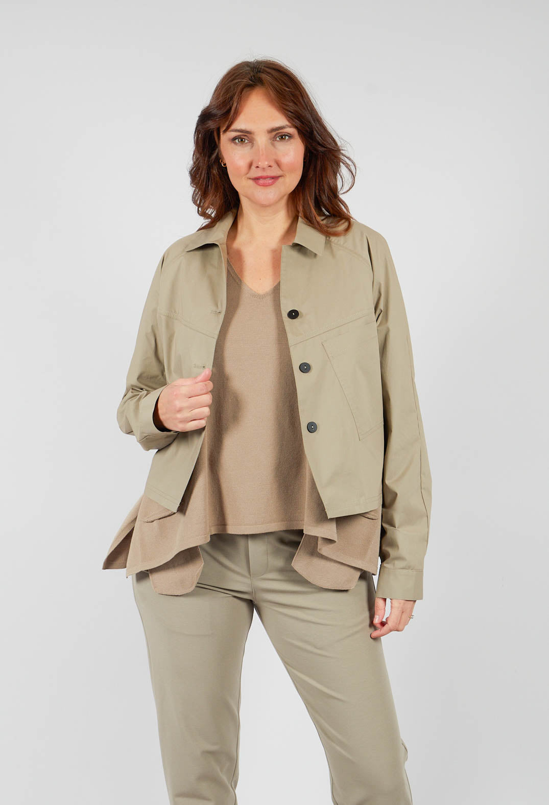 Cropped Jacket in Taupe