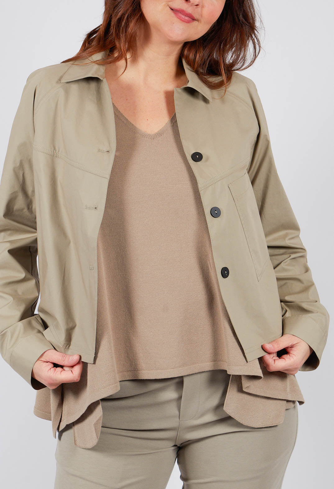 Cropped Jacket in Taupe