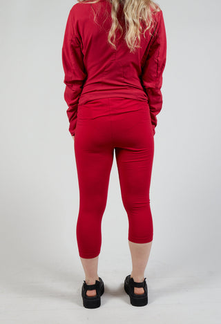 Cropped Jersey Leggings in Chili