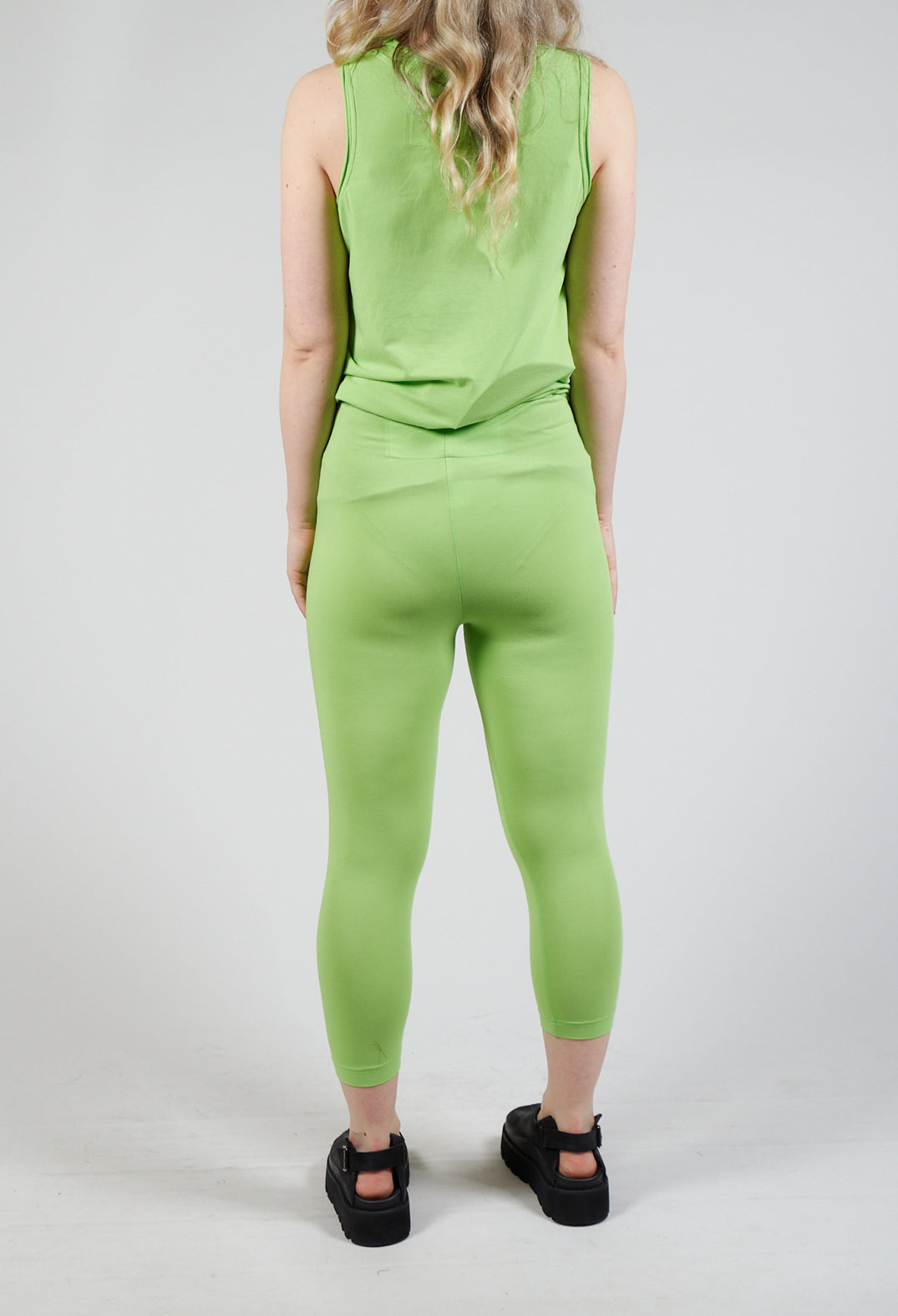 Cropped Jersey Leggings in Lime