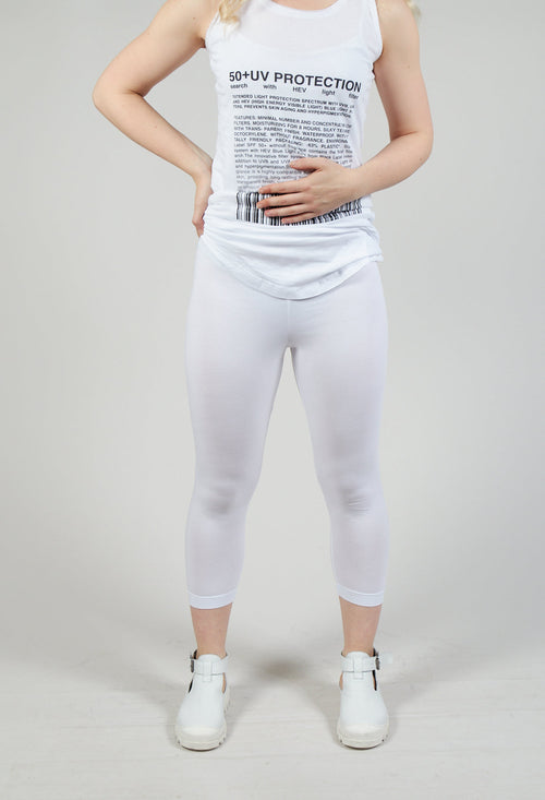 Cropped Jersey Leggings in White