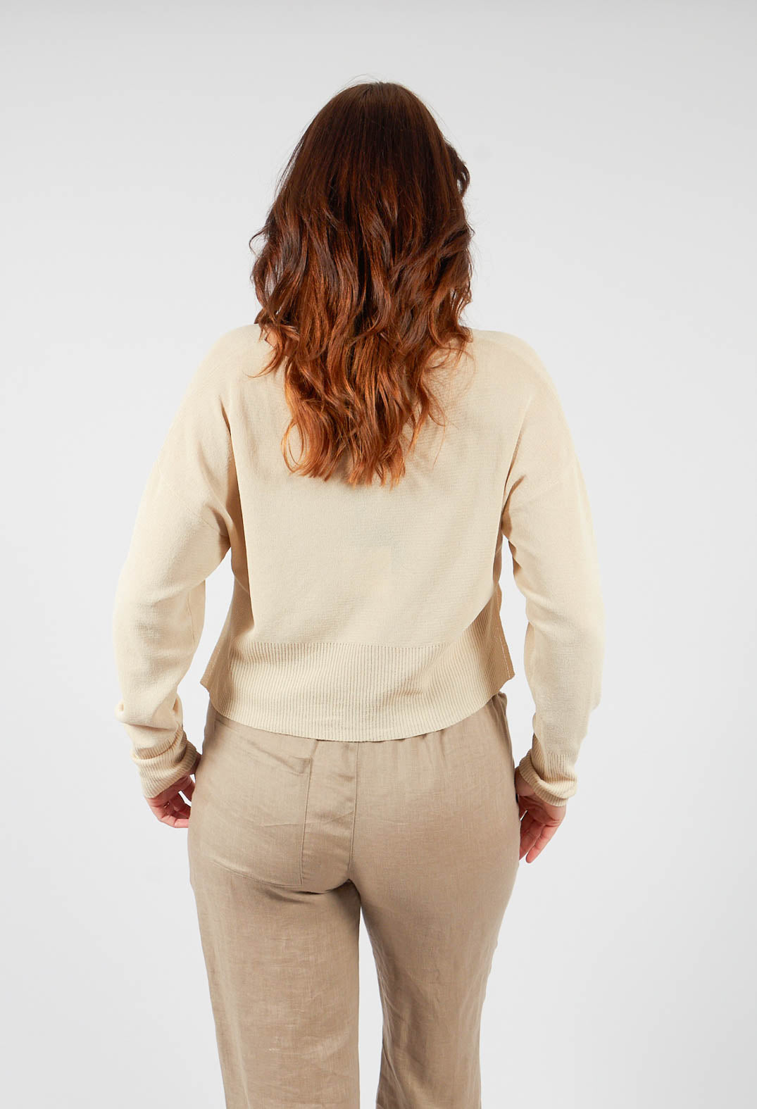 Cropped Jumper in Greige