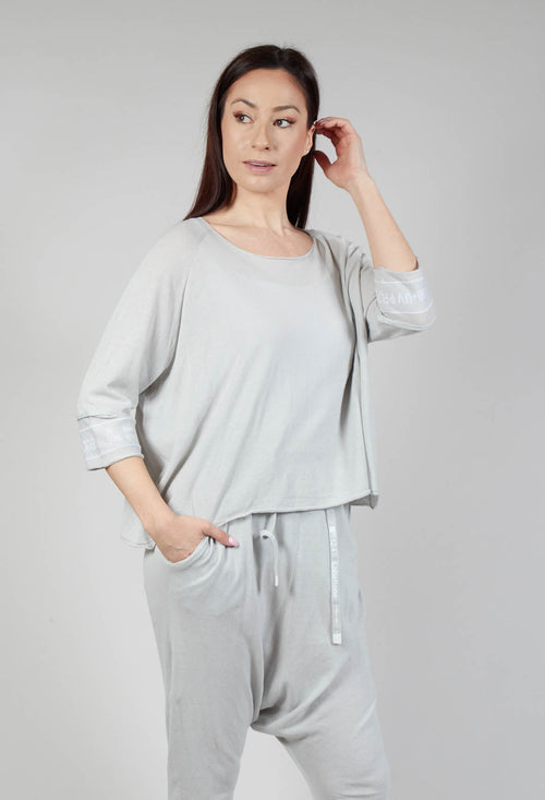 Cropped Jumper in Grey Jacquard