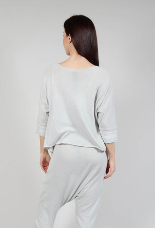 Cropped Jumper in Grey Jacquard