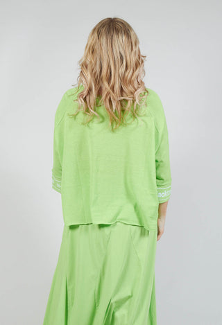 Cropped Jumper in Lime Jacquard