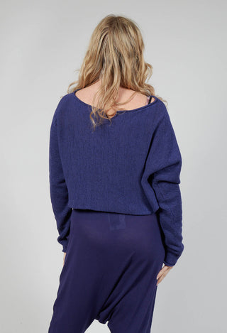 Cropped Jumper with Raw Edges in Azur