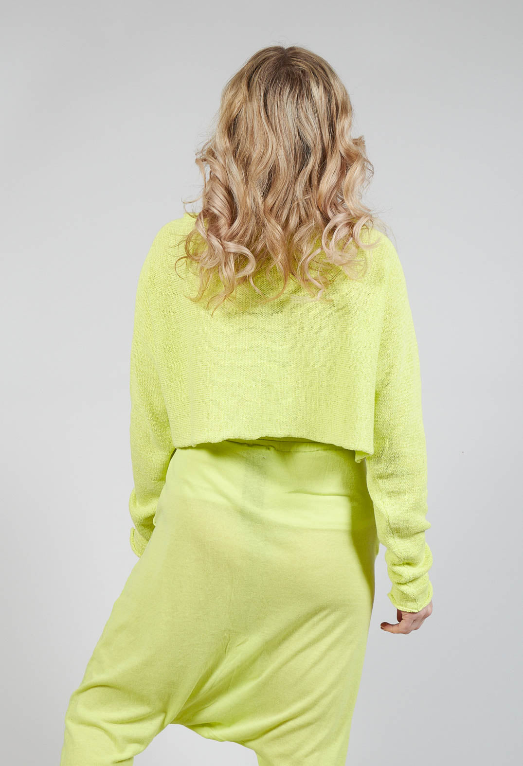 Cropped Jumper with Raw Edges in Sun