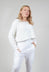 Cropped Jumper with Raw Edges in White