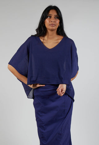 Cropped Lightweight Relaxed Jumper in Azur