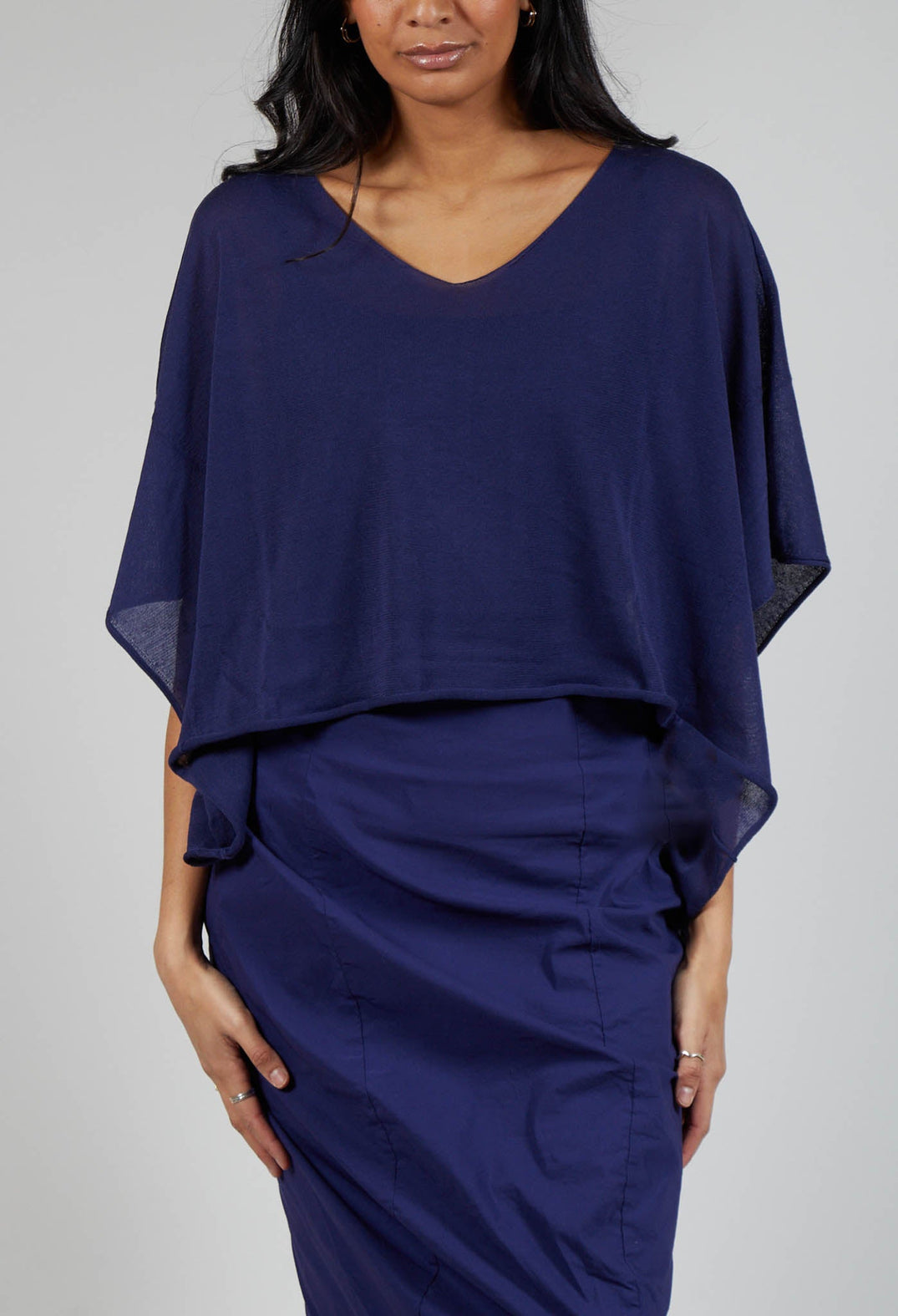 Cropped Lightweight Relaxed Jumper in Azur