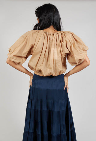 Cropped Prairie Blouse in Camel