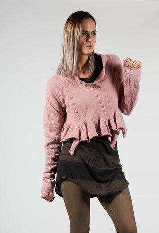 Cropped Ruffle Jumper in Amaretto