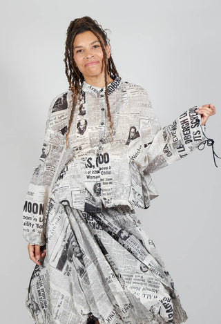 Cropped Sheer Shirt in Moonwalk