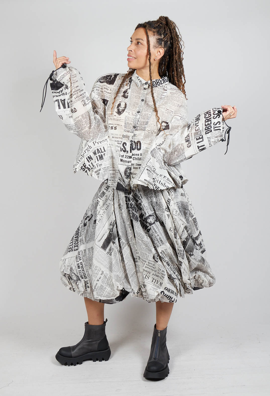 Cropped Sheer Shirt in Moonwalk