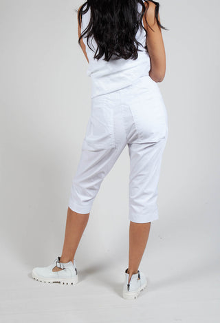 Cropped Slim Leg Trousers in White
