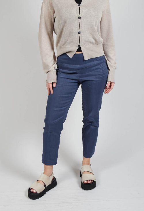 Cropped Trousers in Midnight Blue