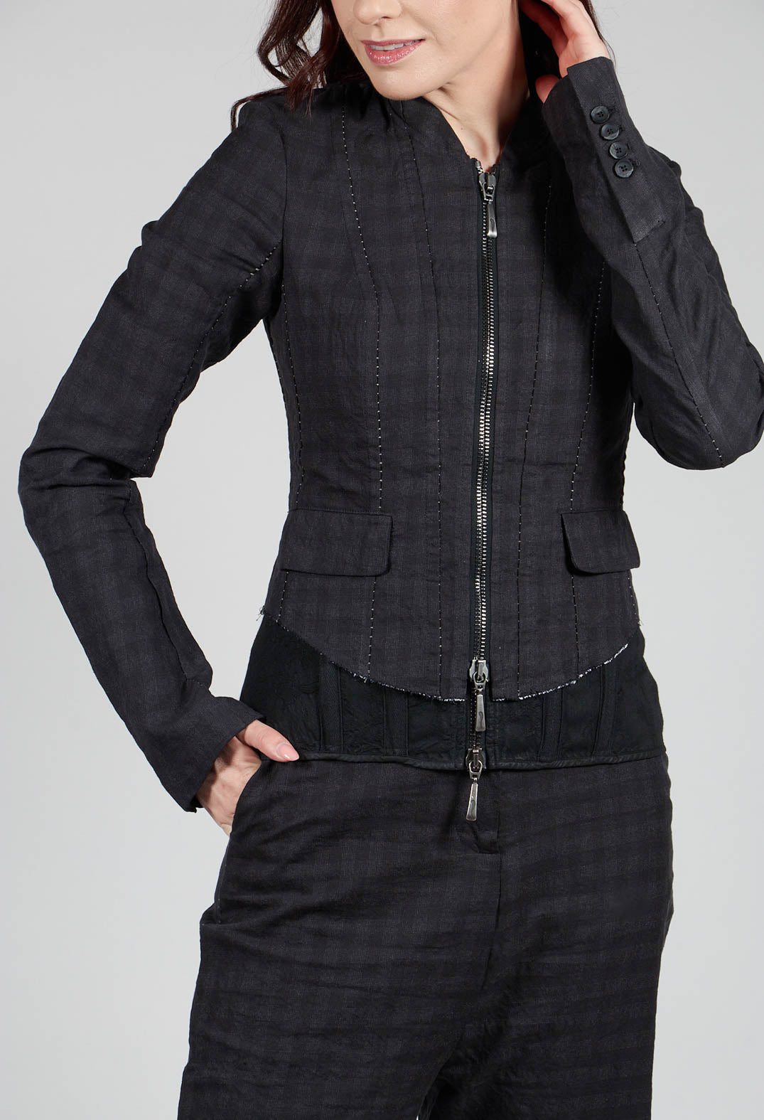 Cropped Utility Jacket in Coal