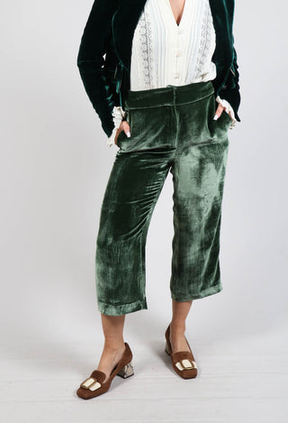 Cropped Velvet in Jade