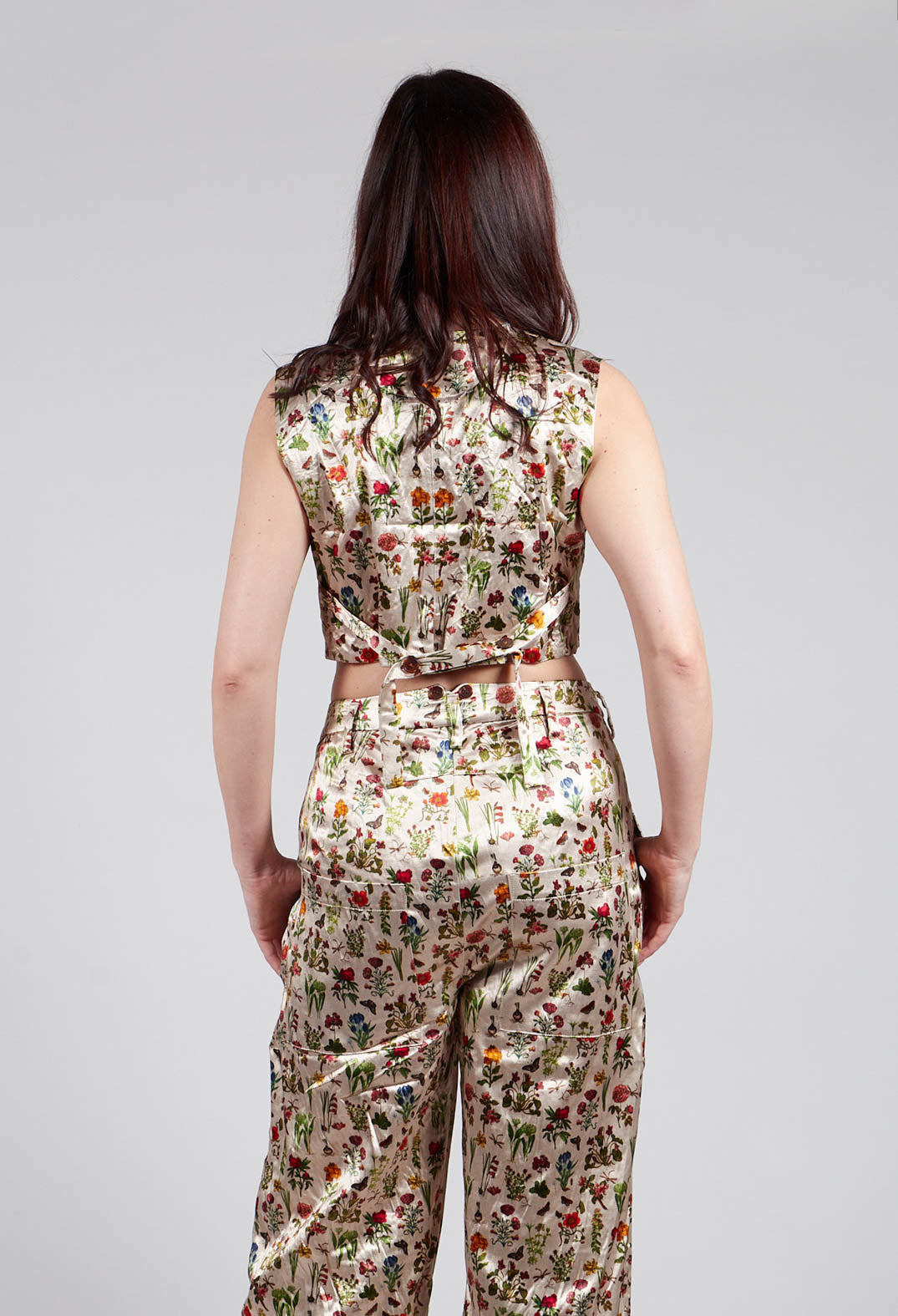 Cropped Waistcoat in Petite Fleurs