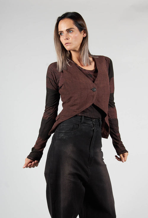 Cropped Waistcoat in Rust Cloud